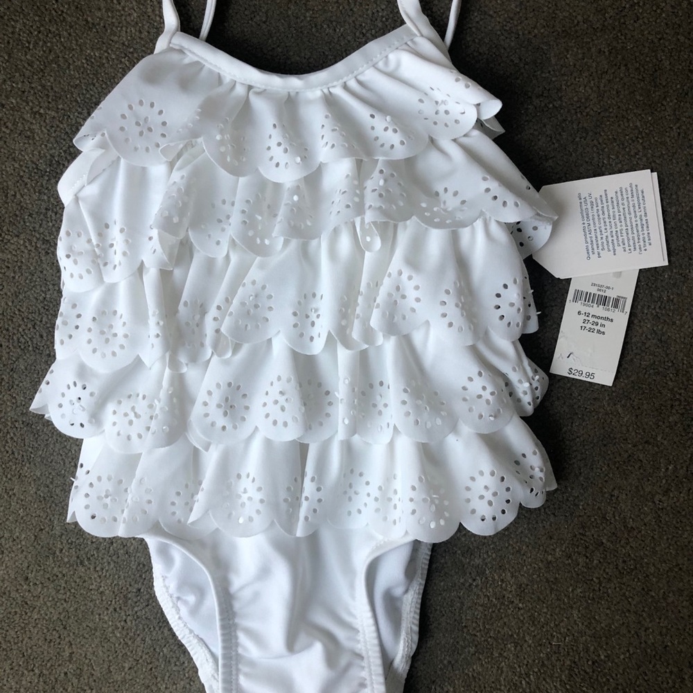 6-12m baby gap one piece white swimsuit